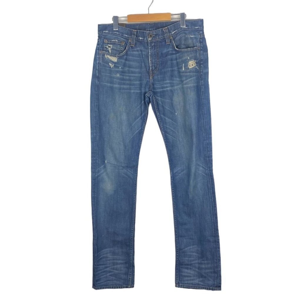 J Brand Men's Blue Kane Slim Straight Leg Distressed Denim Jeans US 33